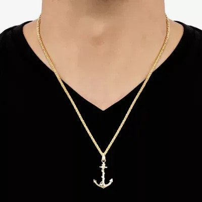 Gold Opulence Mens 10K Gold Anchor Pendant