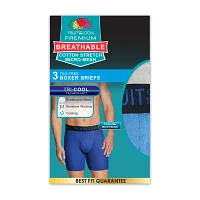 Fruit of the Loom Breathable Stretch Mens 3 Pack Boxer Briefs