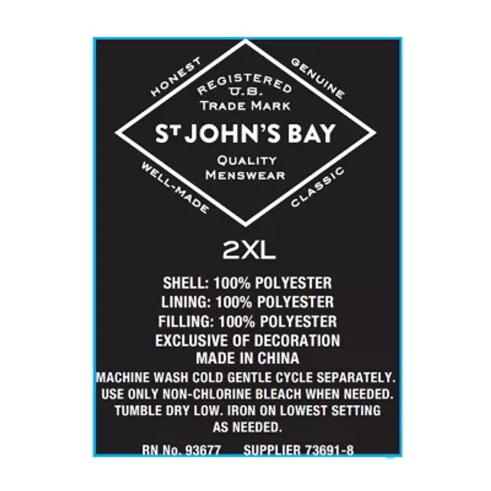 St. John's Bay Big and Tall Cargo Mens Puffer Vest