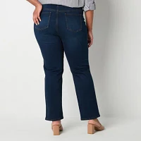 Gloria Vanderbilt Plus Womens High Rise Straight Leg Jean