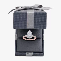 (G-H / Si1-Si2) Womens 2 1/4 CT. T.W. Lab Grown White Diamond 14K Gold Pear Side Stone Engagement Ring