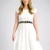 JS Jessica Simpson 1.5in Shimmer Multi Woven Womens Belt