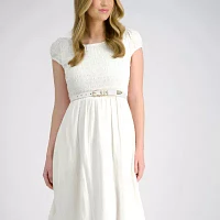 JS Jessica Simpson 1.5in Pearl Bridal 3pc Womens Belt
