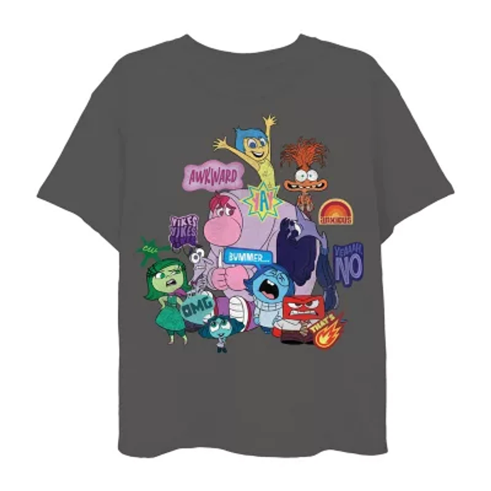 Little & Big Girls Round Neck Short Sleeve Inside Out Graphic T-Shirt
