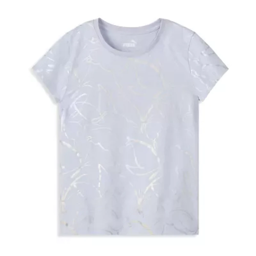 PUMA Big Girls Crew Neck Short Sleeve Graphic T-Shirt