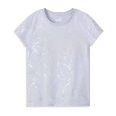 PUMA Big Girls Crew Neck Short Sleeve Graphic T-Shirt