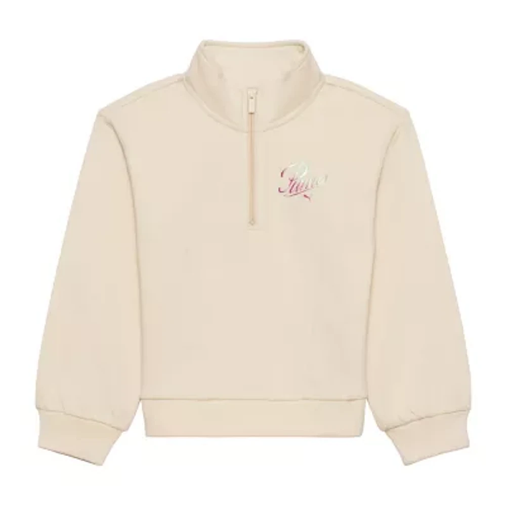 PUMA Big Girls Long Sleeve Quarter-Zip Pullover