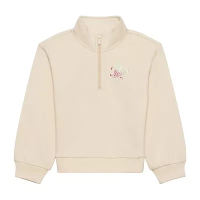 PUMA Big Girls Long Sleeve Quarter-Zip Pullover