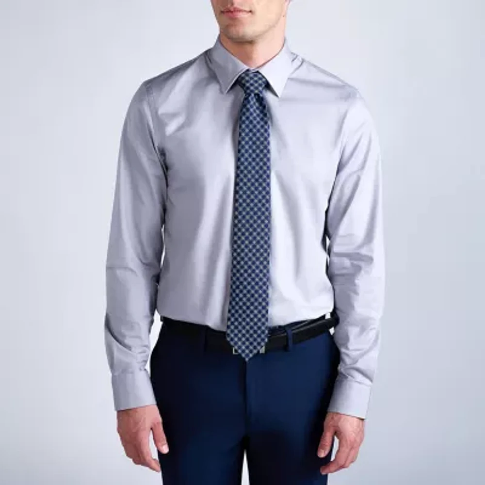 Haggar Mens Slim Fit Long Sleeve Dress Shirt