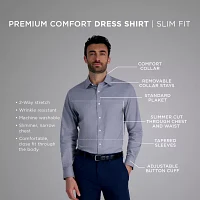 Haggar Mens Slim Fit Long Sleeve Dress Shirt