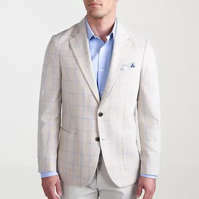 Haggar Mens Windowpane Slim Fit Blazer