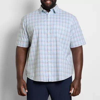 Van Heusen Big and Tall Mens Regular Fit Short Sleeve Button-Down Shirt