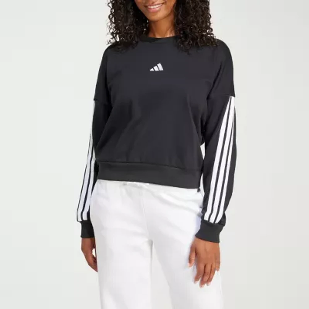 adidas 3 Stripes French Terry Crew Sweatshirt