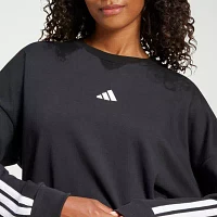 adidas 3 Stripes French Terry Crew Sweatshirt
