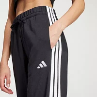 adidas Essential 3 Stripe French Terry Wide Leg Pant