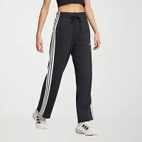 adidas Essential 3 Stripe French Terry Wide Leg Pant
