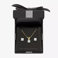 (G-H,I1-I2) 1/3 CT. T.W. Lab Grown White Diamond 14K Gold Over Silver Round 2-pc. Jewelry Set