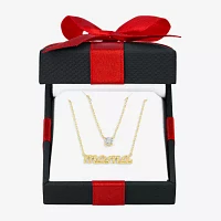 Yes Please! (G-H / Si2-I1) Womens 2-pc. Diamond Accent Cable Lab Grown White Diamond Accent 14K Gold Over Silver Sterling Silver Round Pendant Necklace Set