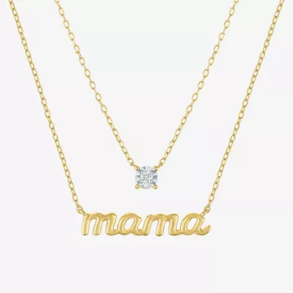 Yes Please! (G-H / Si2-I1) Womens 2-pc. Diamond Accent Cable Lab Grown White Diamond Accent 14K Gold Over Silver Sterling Silver Round Pendant Necklace Set