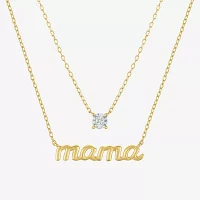Yes Please! (G-H / Si2-I1) Womens 2-pc. Diamond Accent Cable Lab Grown White Diamond Accent 14K Gold Over Silver Sterling Silver Round Pendant Necklace Set