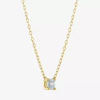 Yes Please! (G-H / Si2-I1) Womens 2-pc. Diamond Accent Cable Lab Grown White Diamond Accent 14K Gold Over Silver Sterling Silver Round Pendant Necklace Set