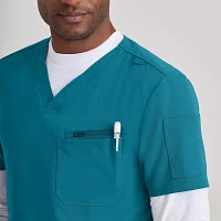 Barco Unify But153 Rally 3-Pocket Mens Big and Tall V Neck Short Sleeve Stretch Fabric Moisture Wicking Wrinkle Resistant Scrub Top