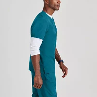 Barco Unify But153 Rally 3-Pocket Mens Big and Tall V Neck Short Sleeve Stretch Fabric Moisture Wicking Wrinkle Resistant Scrub Top