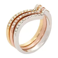 Sparkle Allure 3-pc. Crystal 14k Rose Gold Over Brass Ring Sets