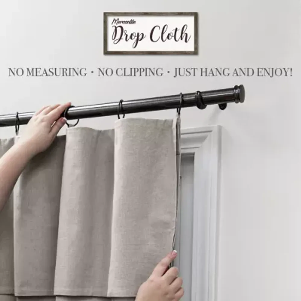 Mercantile Drop Cloth Light-Filtering Rod Pocket Set of 2 Curtain Panel