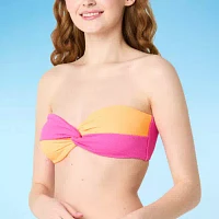 Decree Textured Bandeau Bikini Swimsuit Top Juniors