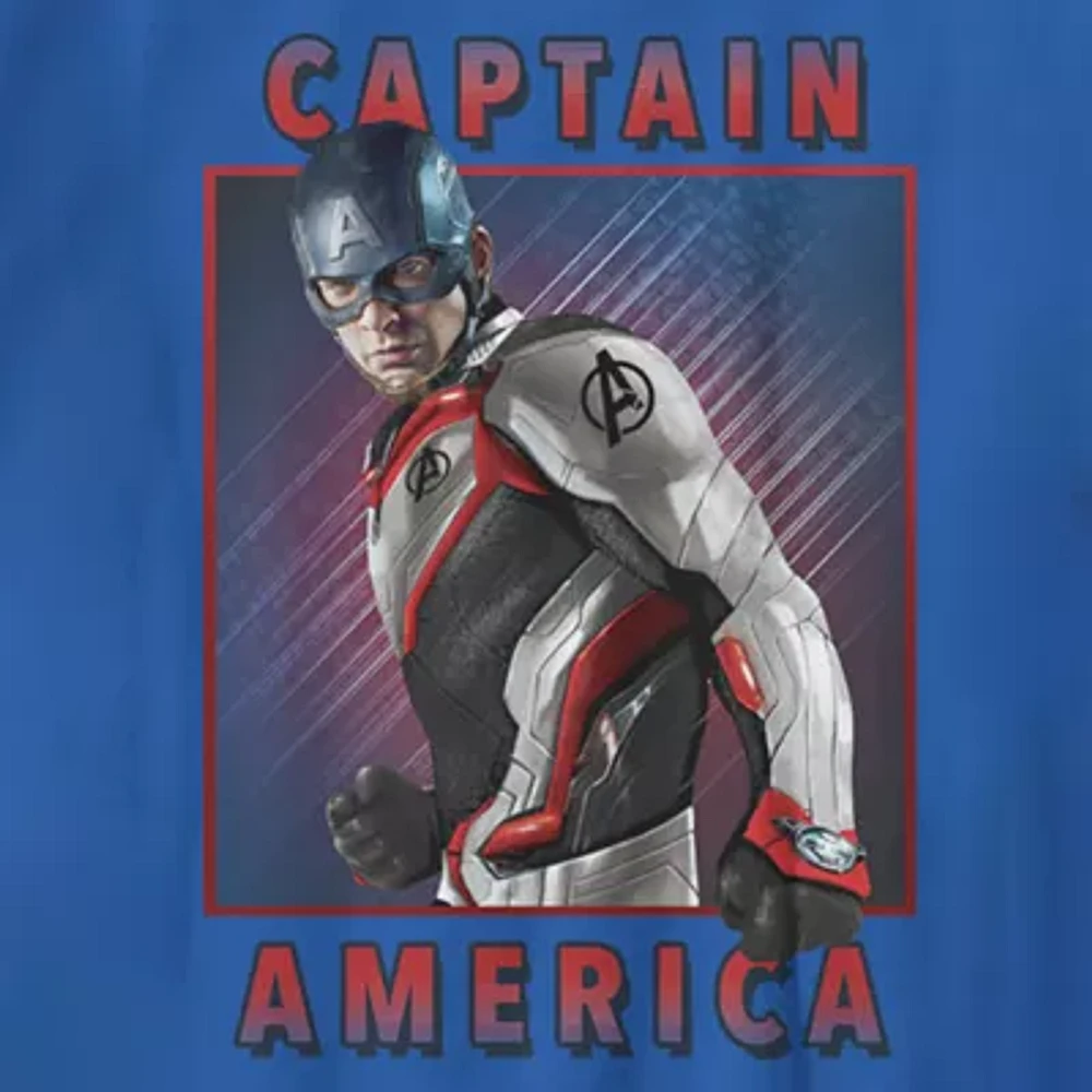 Little & Big Boys Marvel Captain America Crew Neck Short Sleeve Graphic T-Shirt
