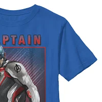 Little & Big Boys Marvel Captain America Crew Neck Short Sleeve Graphic T-Shirt