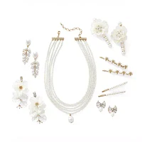 Bijoux Bar Flower 2-pc. White Hair Clip