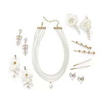 Bijoux Bar Gold Tone Glass Simulated Pearl 10K Gold Over Brass Bow Drop Earrings