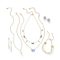 Bijoux Bar Delicates Gold Tone Multi Color Gold Tone Collar Necklace