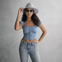 JS Jessica Simpson Womens UV Protection Aviator Sunglasses