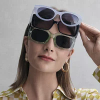 BCBGeneration Blue Round Powder Cateye Womens UV Protection Cat Eye Sunglasses