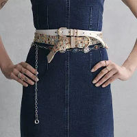 JS Jessica Simpson Jeweled Chain Womens Belt