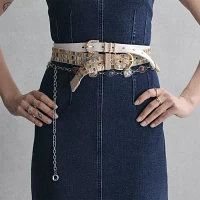 JS Jessica Simpson 1.5in Pearl Bridal 3pc Womens Belt