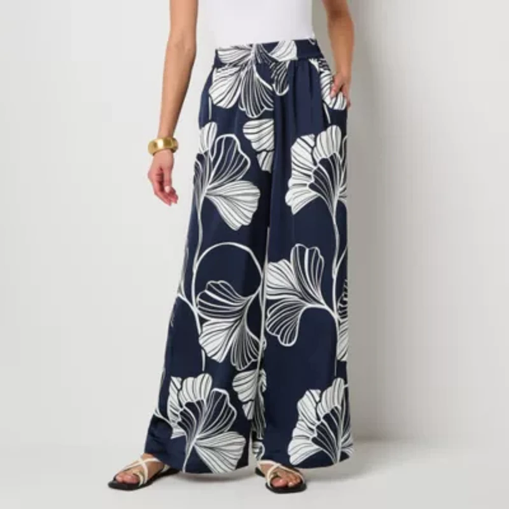 Worthington Tall Womens Wide Leg Pull-On Pants
