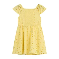 Knit Works Toddler Girls Short Sleeve Flutter Babydoll Dress