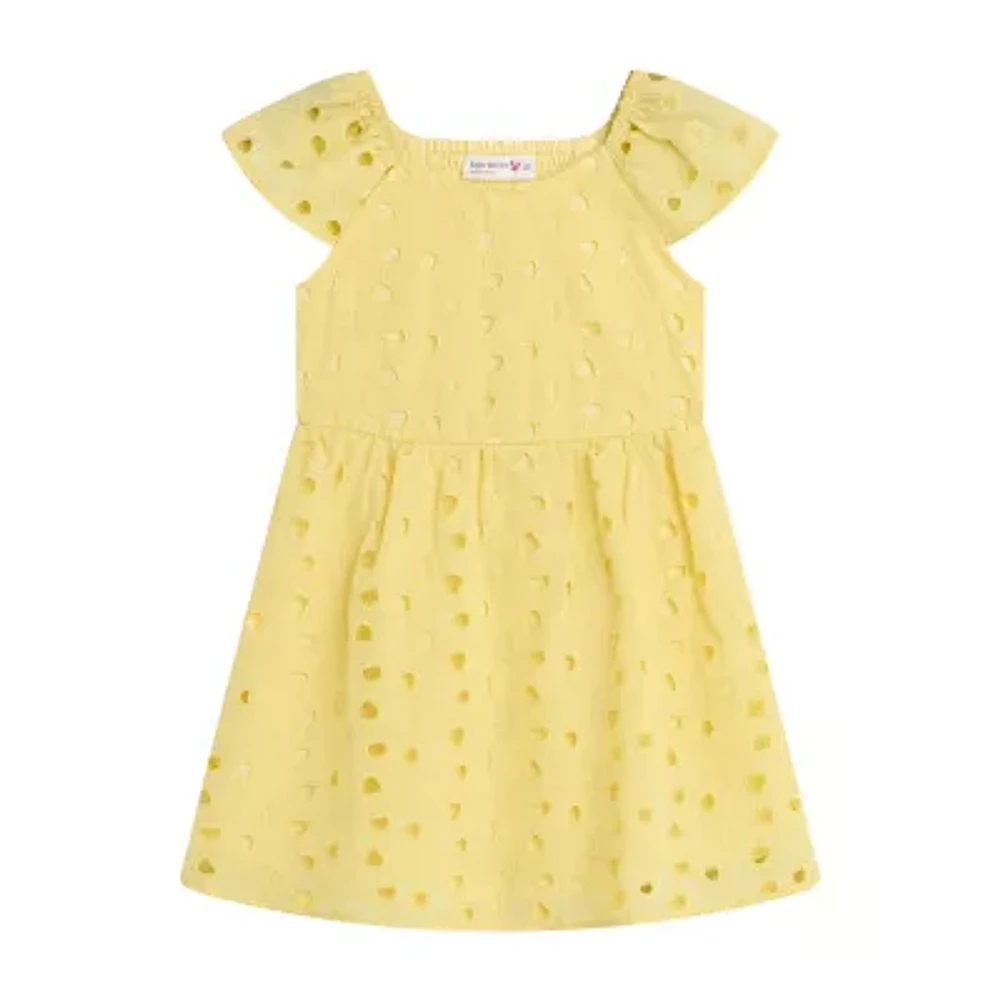 Knit Works Toddler Girls Short Sleeve Flutter Babydoll Dress