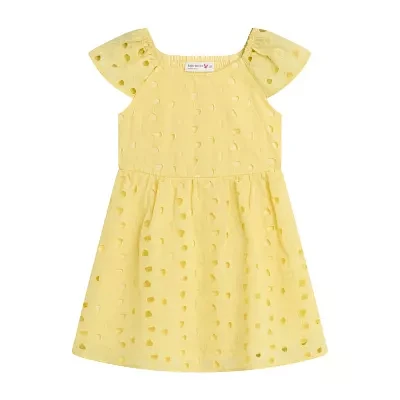 Knit Works Toddler Girls Short Sleeve Flutter Babydoll Dress