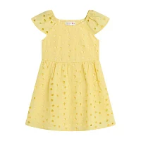 Knit Works Toddler Girls Short Sleeve Flutter Babydoll Dress