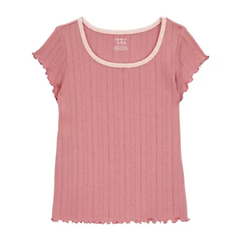Carter's Little & Big Girls Scoop Neck Short Sleeve T-Shirt