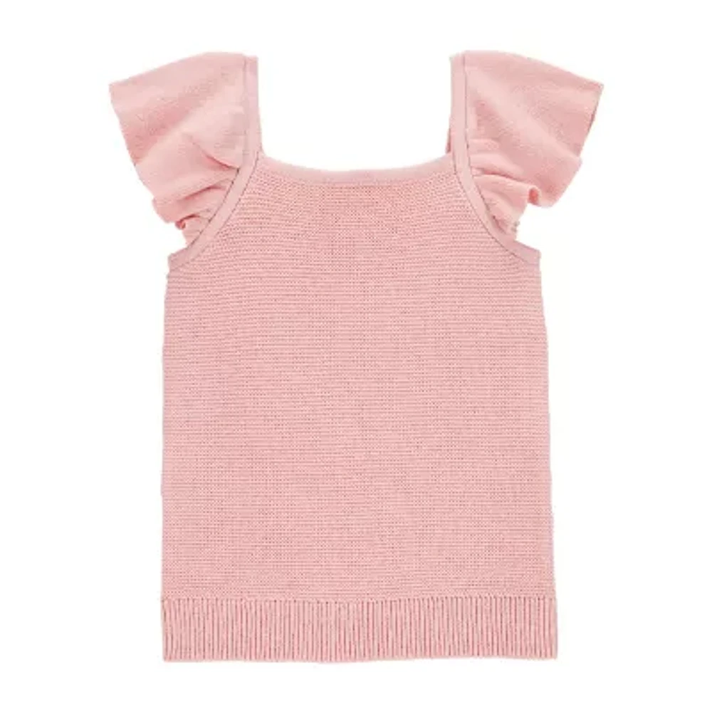 Carter's Toddler Girls Square Neck Sleeveless Pullover Sweater