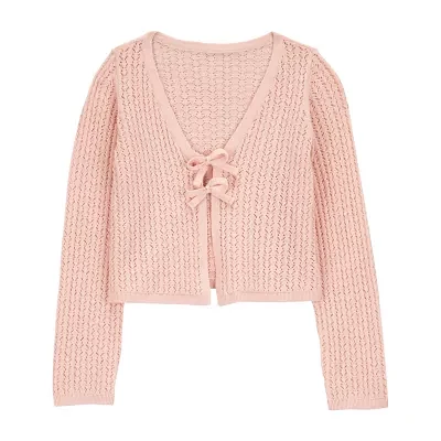 Carter's Little & Big Girls V Neck Long Sleeve Cardigan
