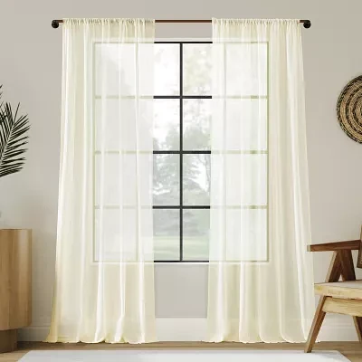 Indigo Road by Egypt Sherrod Nahla 100% Cotton Rod Pocket Sheer Single Curtain Panel