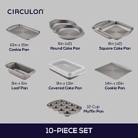Circulon® Total Nonstick Bakeware, 10-Piece Set, Gray