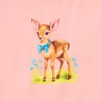 Juniors Baby Deer Semi Fit Tee Womens Crew Neck Short Sleeve Graphic T-Shirt